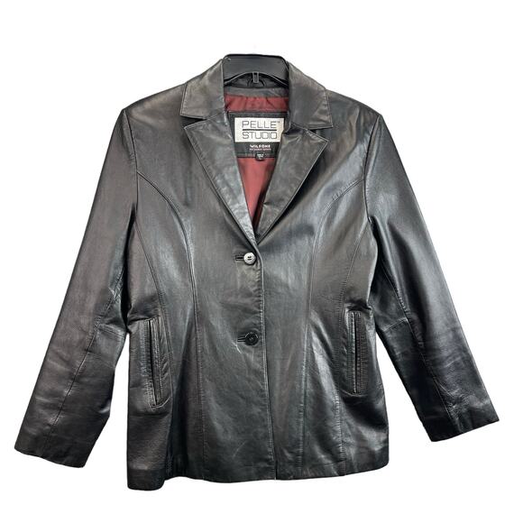 Pelle Studio Leather Jacket Women Size Large Black - Picture 1 of 12